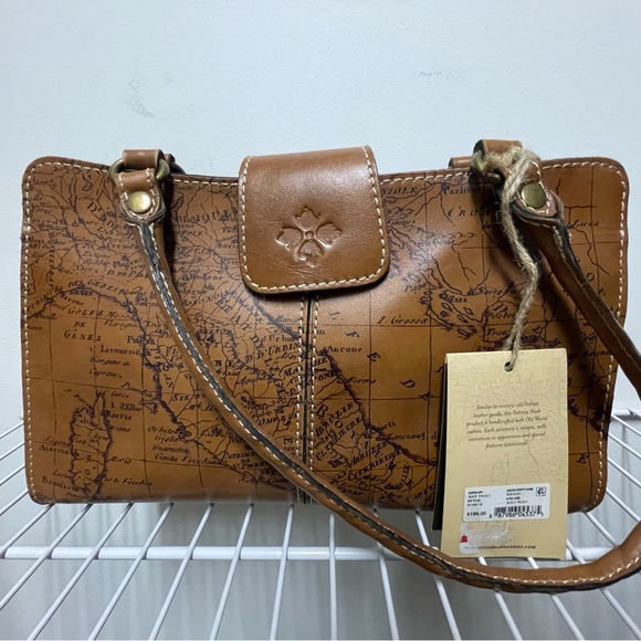 Patricia Nash Handbags - Patricia Nash Rienzo Signature Map Print Leather Satchel